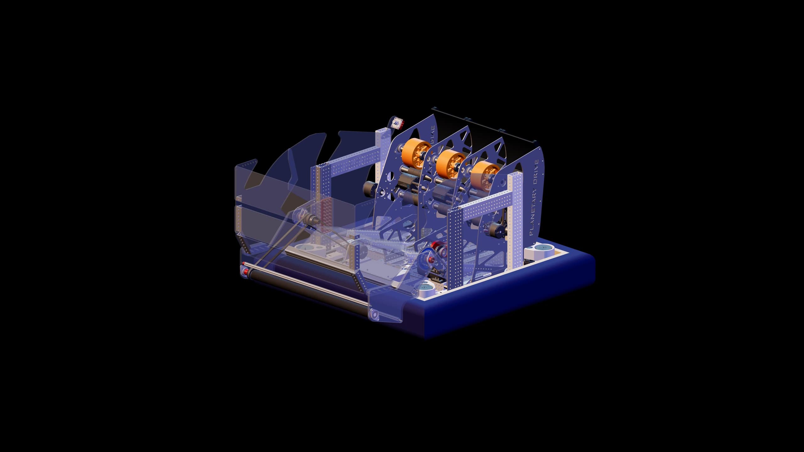 CAD render of Planetary Drive's 2026 competition robot